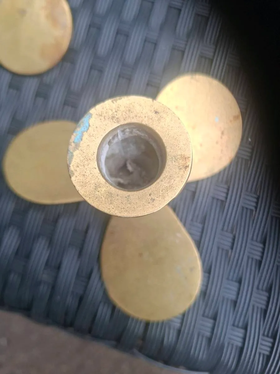 Vintage solid Brass propeller Candlestick holders - Image 4