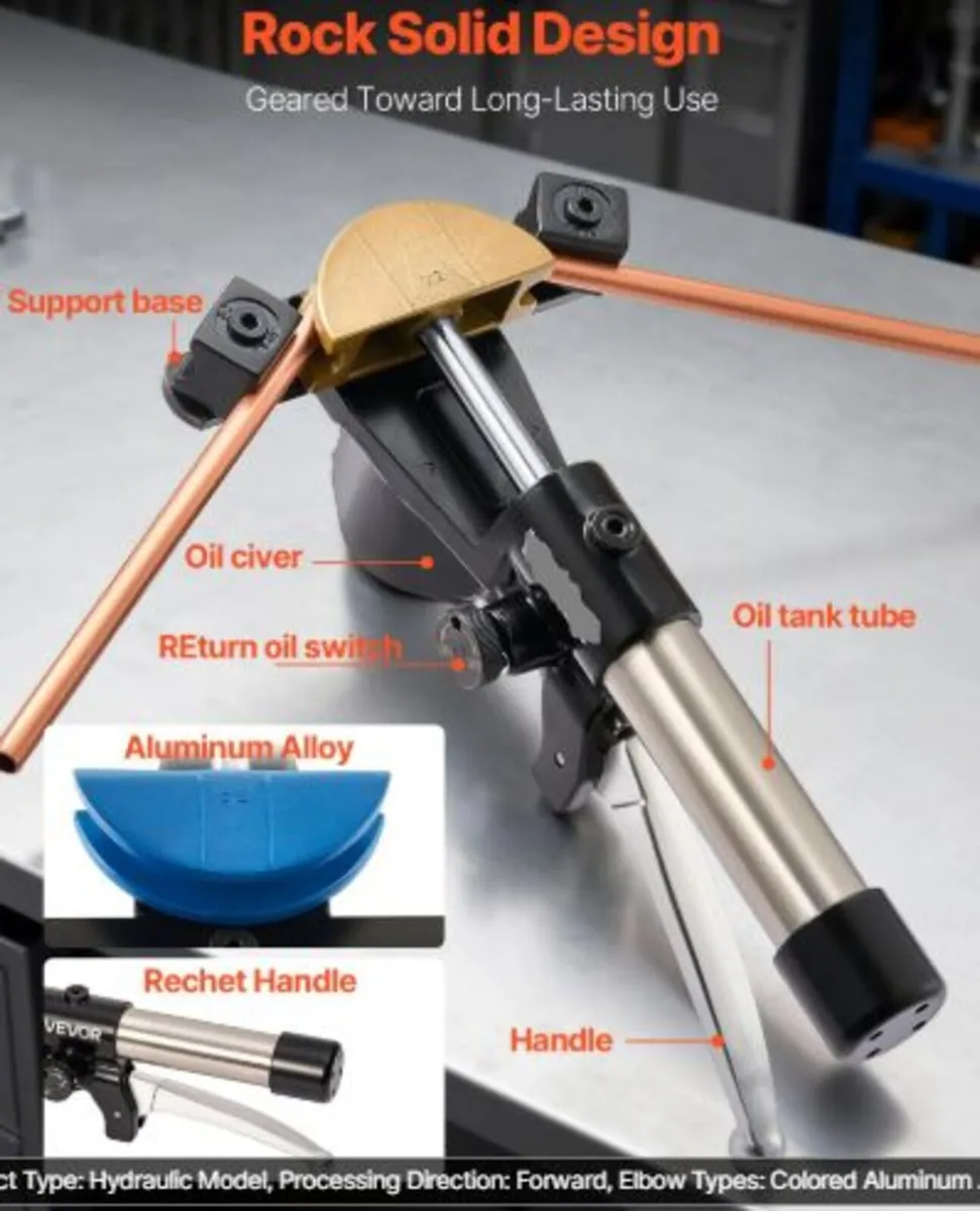 Hydraulic Tubing Bender Kit,6 mm to 22 mm, Copper - Image 1
