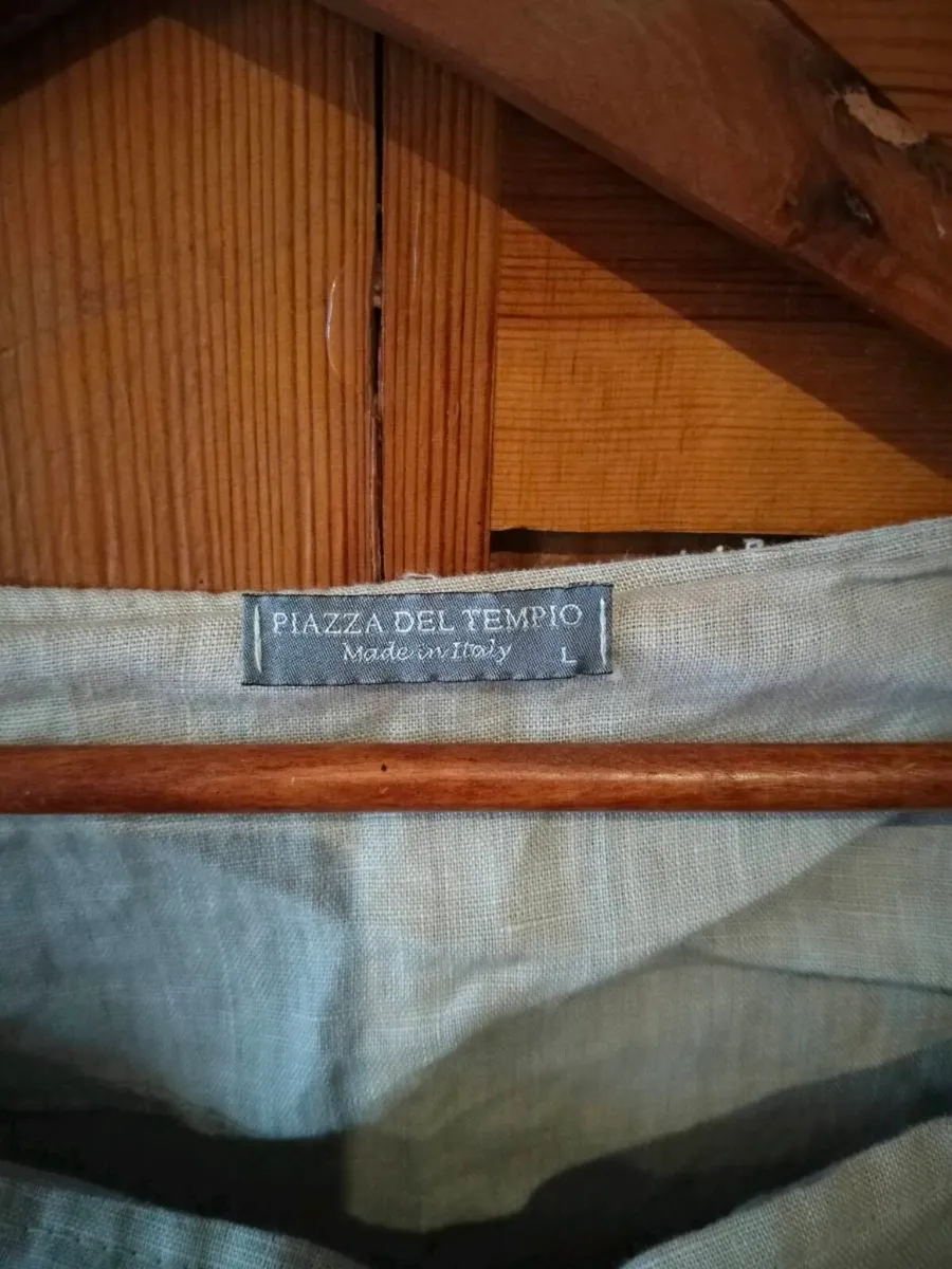 beige Piazza Del Tempio pure linen Dress, boutique - Image 3