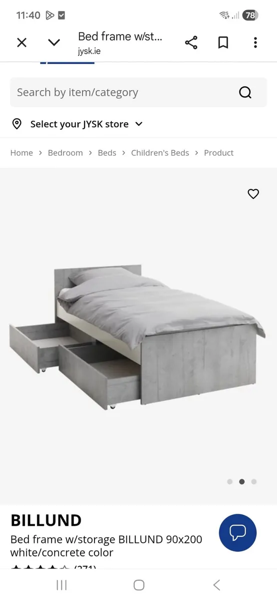 Single grey bed for sale