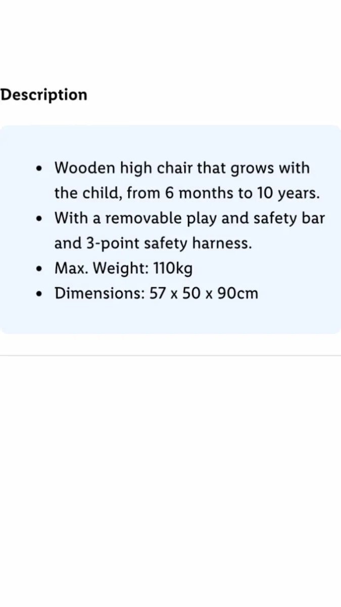 Wooden high chair Safety 1st - Image 3