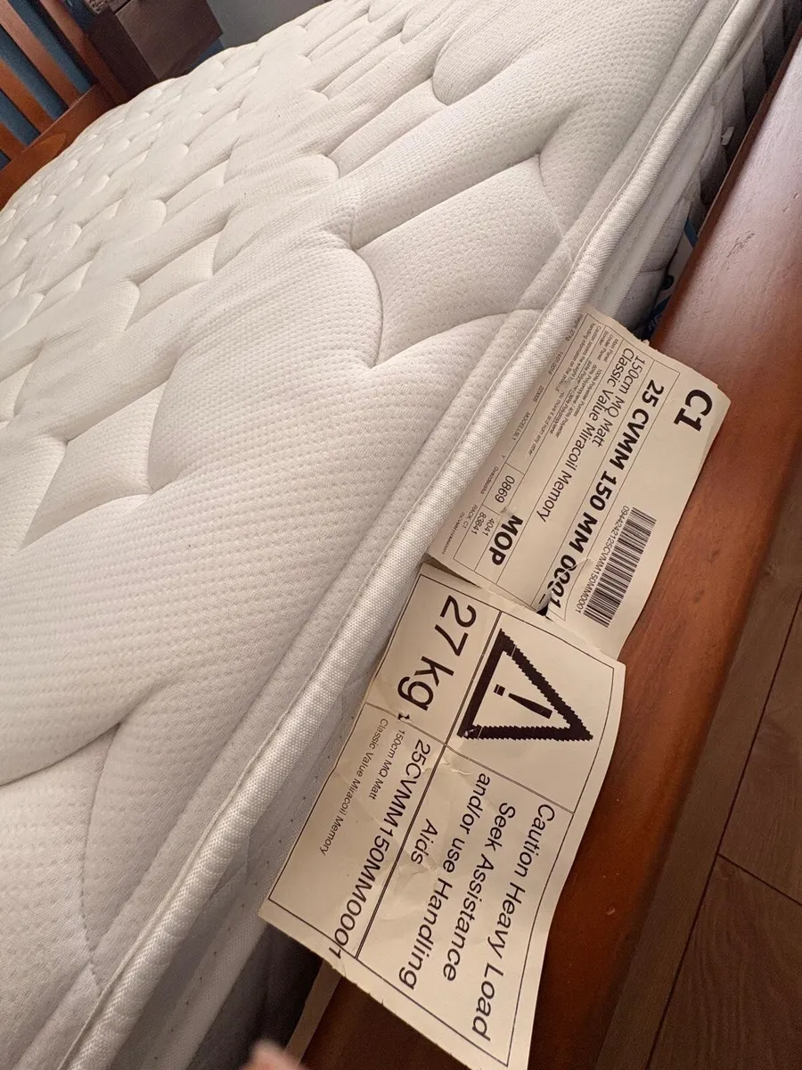 Solid Wood Bed Frame + Mattress - Image 2