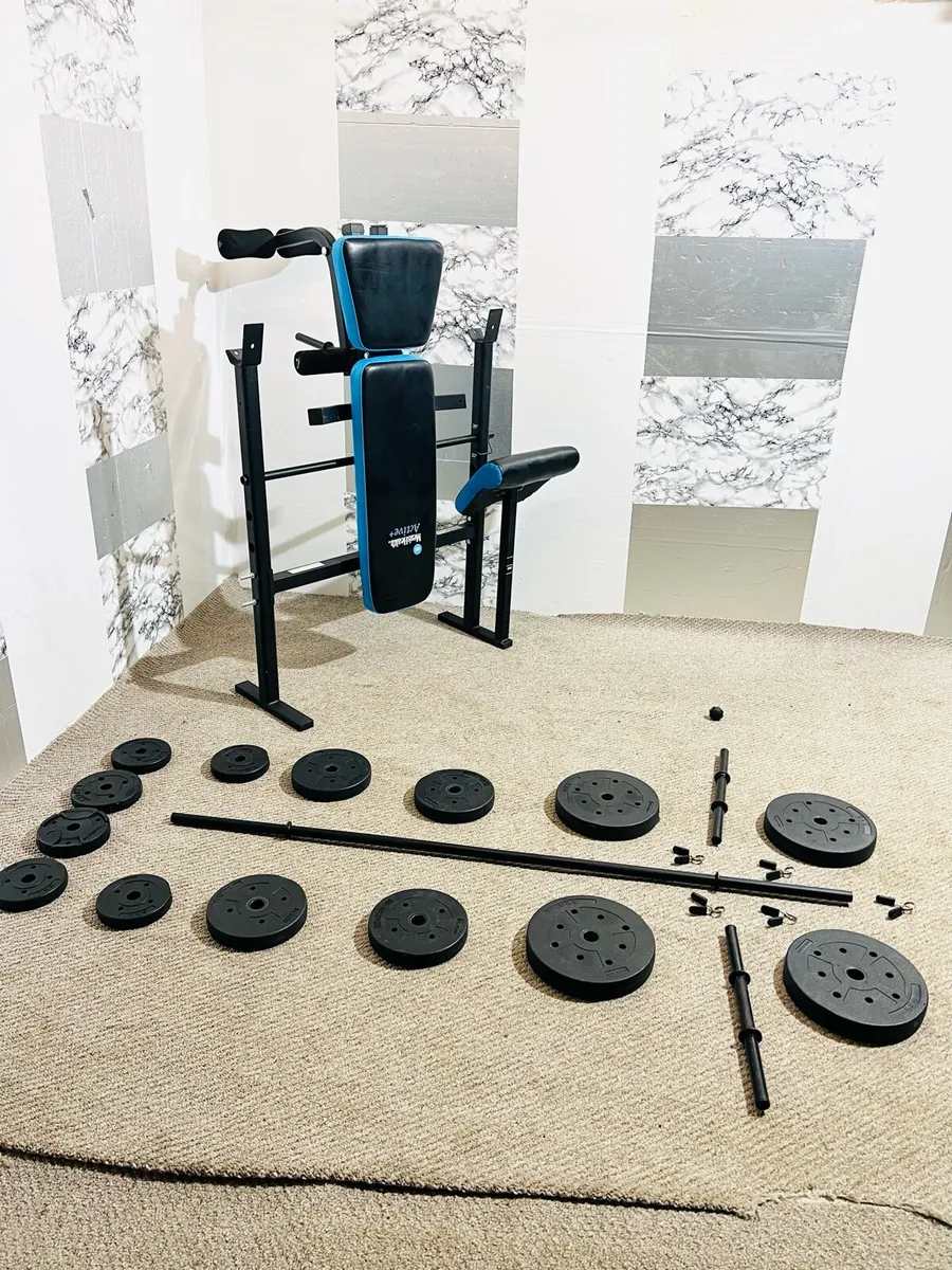 50KG BARBELL SET +ADJUSTABLE BENCH - Image 3