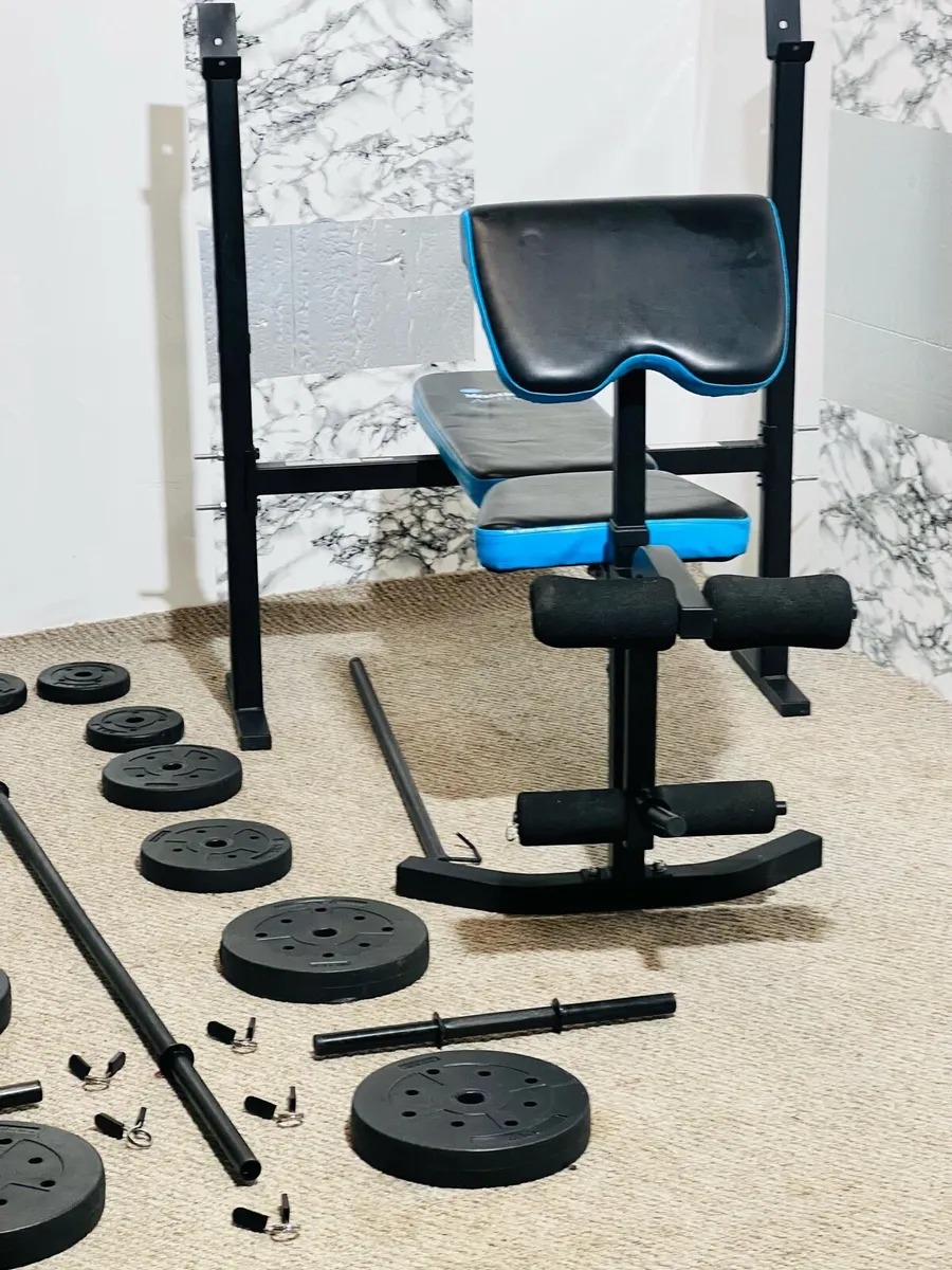 50KG BARBELL SET +ADJUSTABLE BENCH - Image 4