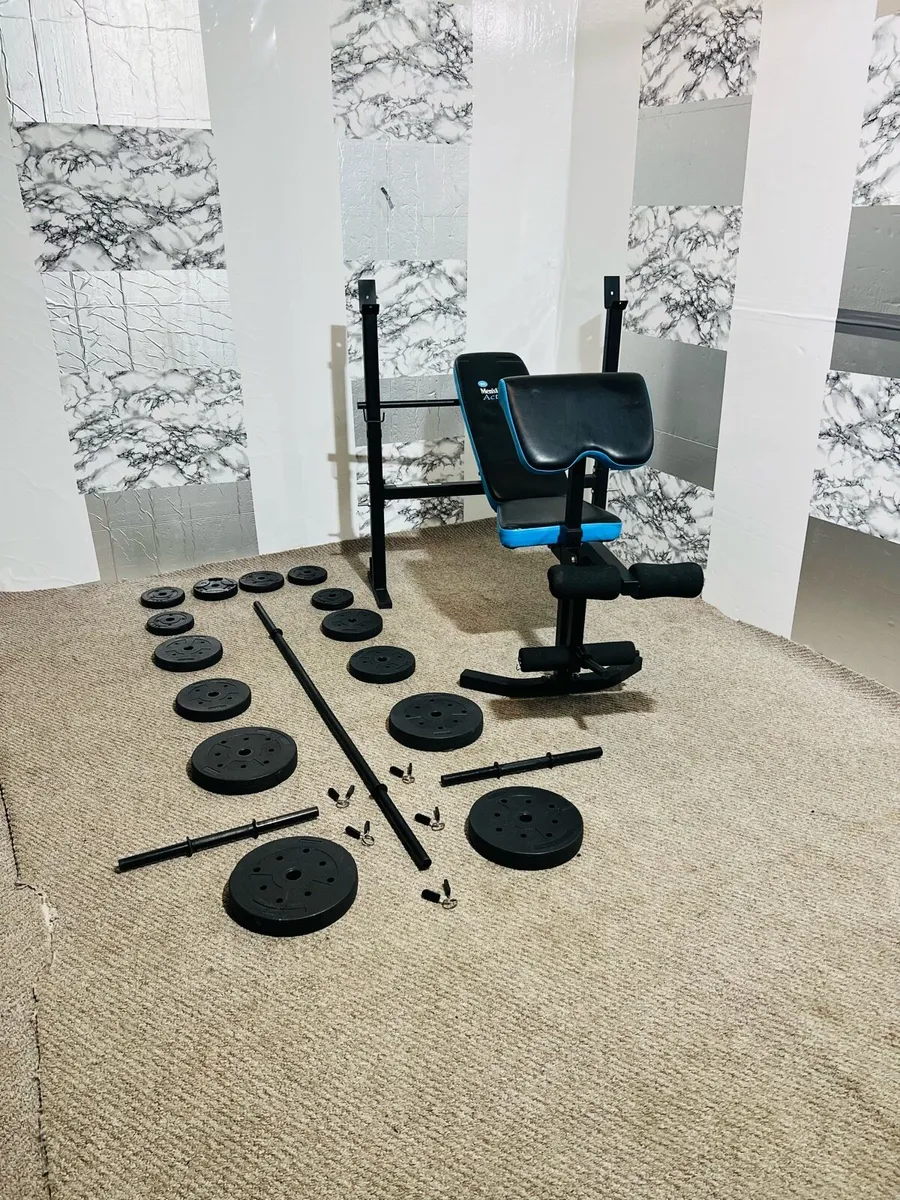 50KG BARBELL SET +ADJUSTABLE BENCH - Image 2