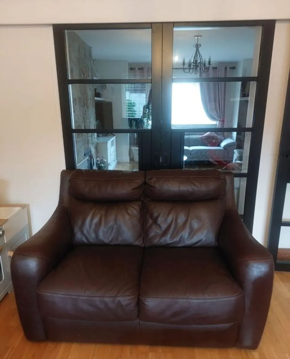 2 seater leather sofa - Image 2