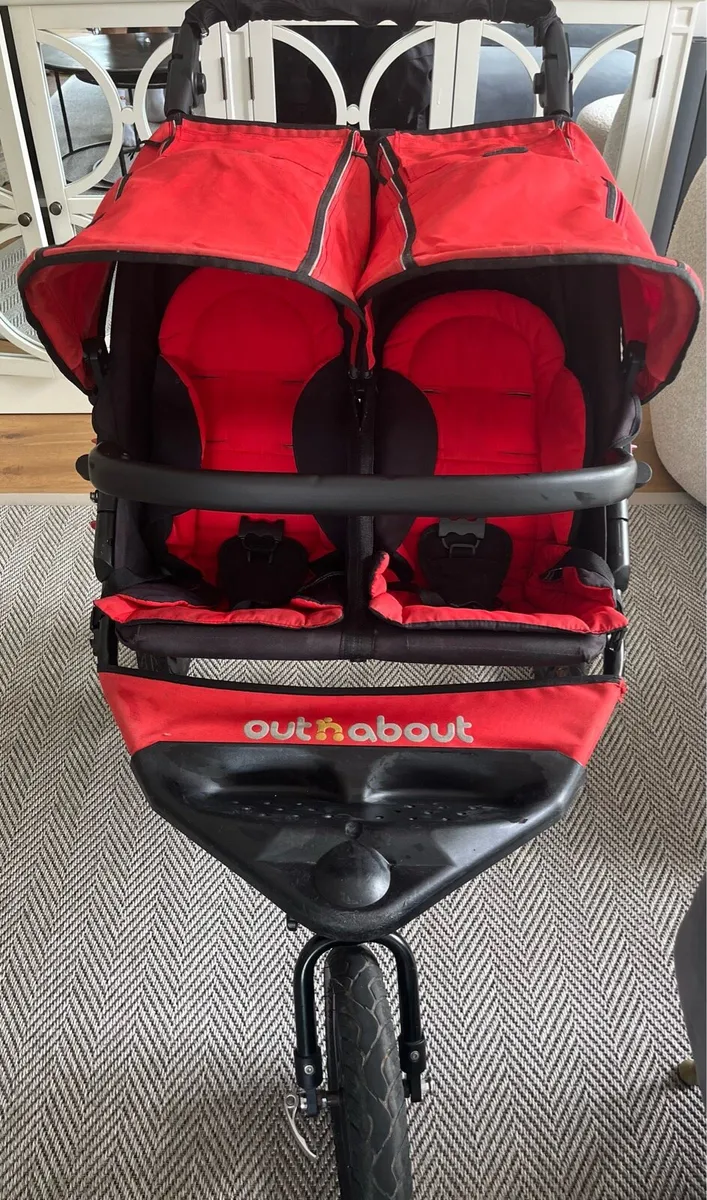Out and About Double with foot muffs,cover&basket - Image 1