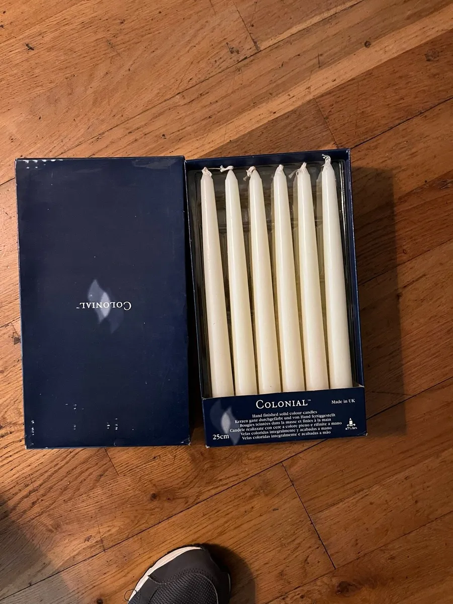 Vintage colonial taper candles ivory 25cm #60
