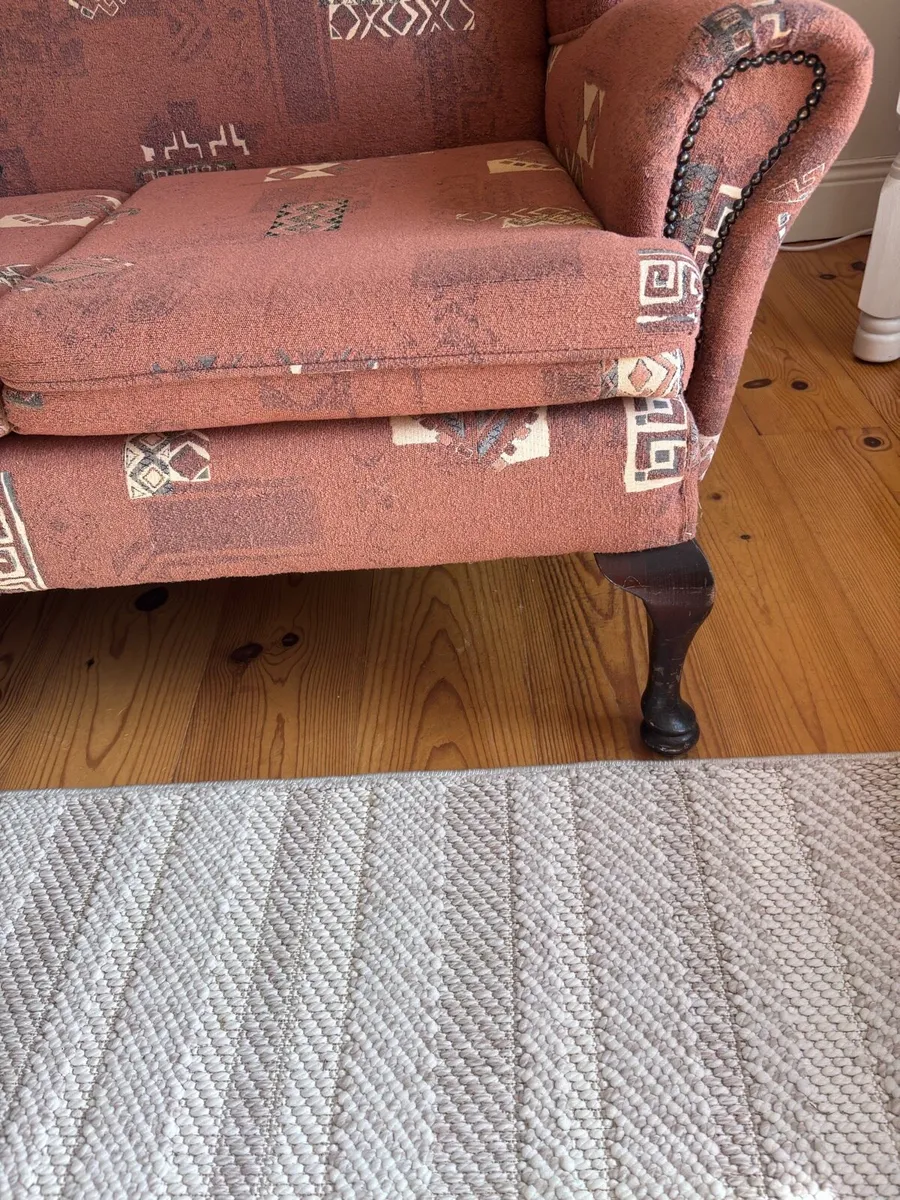 Vintage 2-Seater Wingback Couch - Image 3
