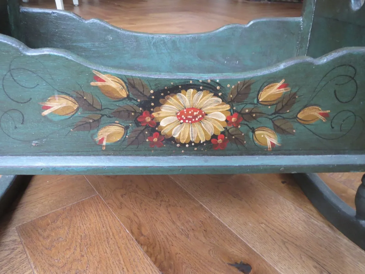 Vintage/Antique Wood Rocking Doll Cradle - Image 2