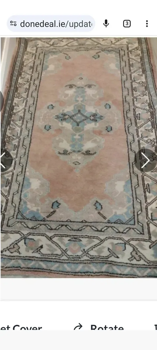 Vintage handmade 100% wool rug - Image 3