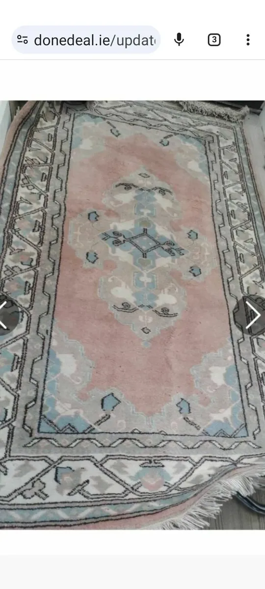 Vintage handmade 100% wool rug - Image 4