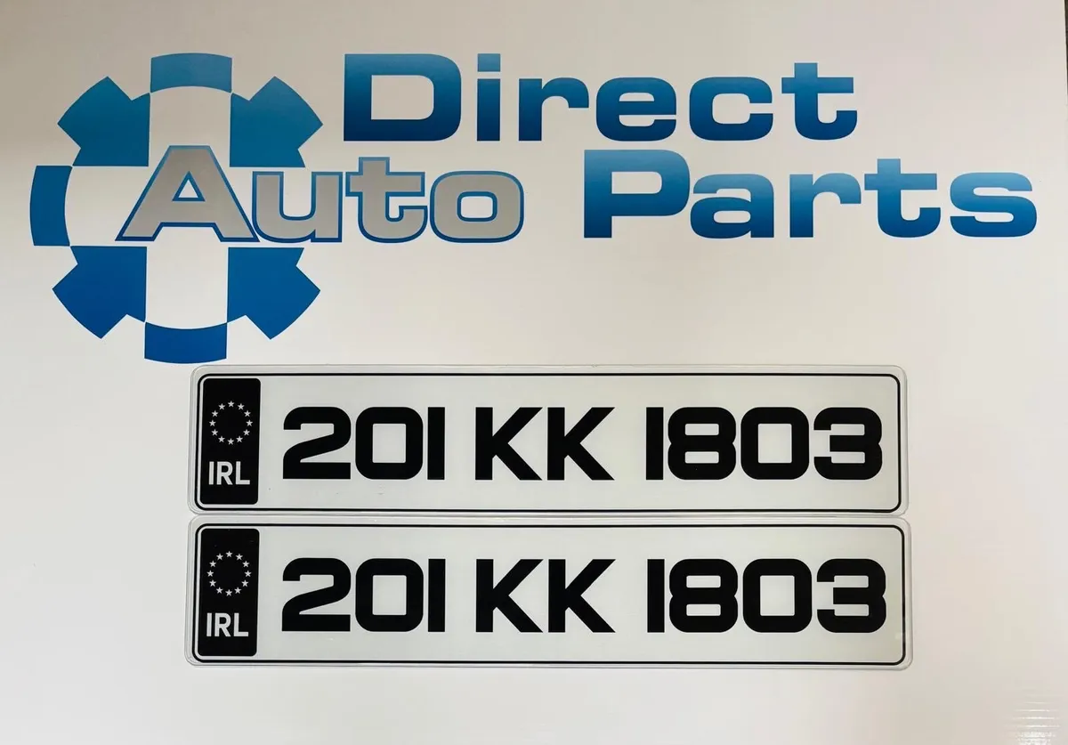 DAP16 Style Oblong Number Plates x 2 - Image 1