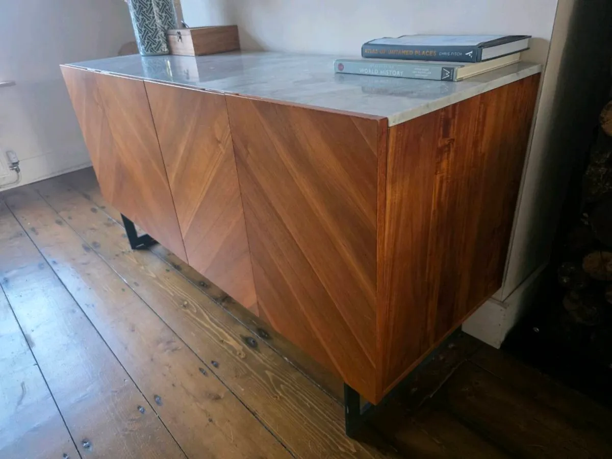 Walnut and Marble Top Cabinet - Image 3