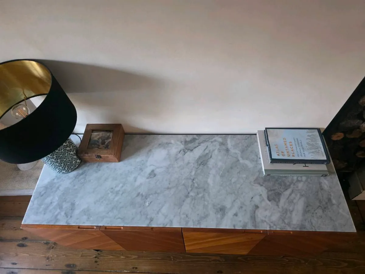 Walnut and Marble Top Cabinet - Image 4