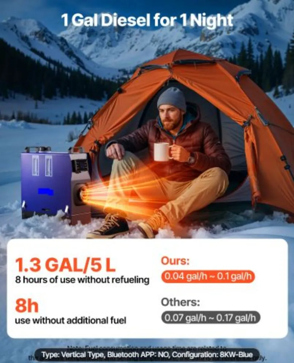 Diesel Heater, 12-24V 5-8KW, All in One Portable - Image 4