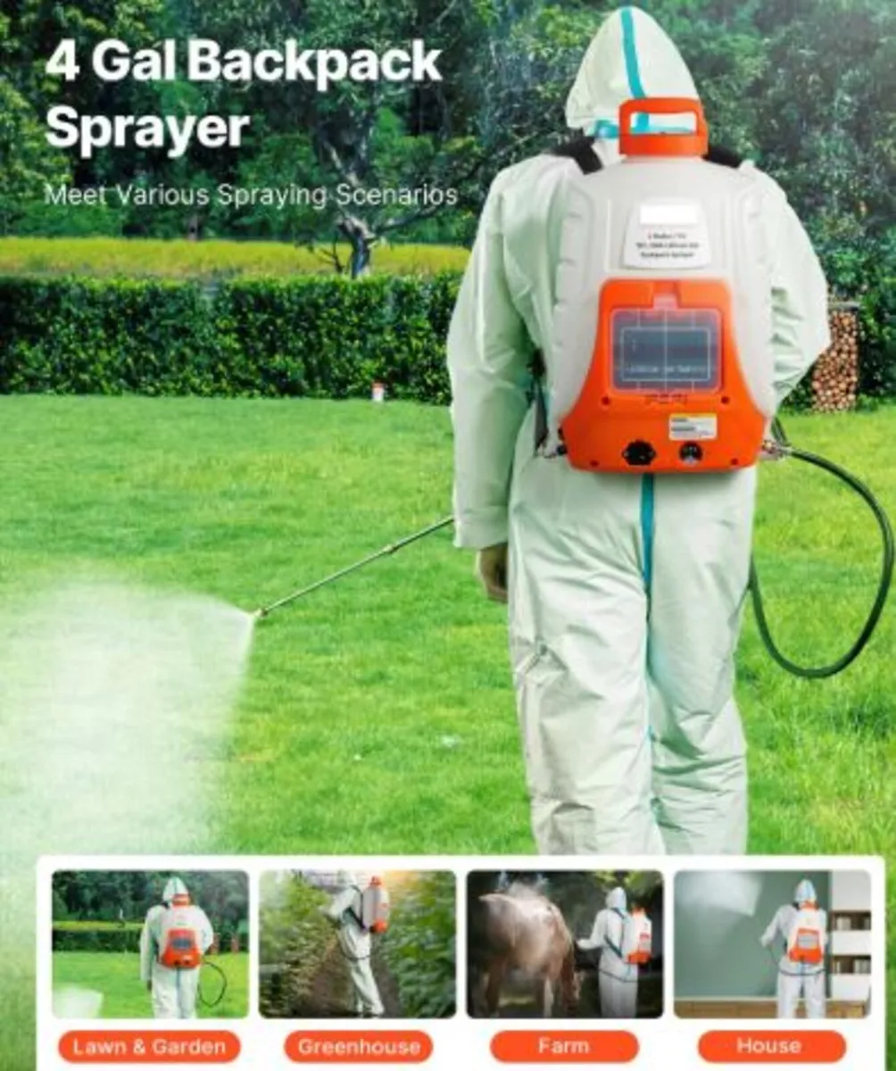 Battery Powered Backpack Sprayer 15.1 L Tank 0-90 - Image 3
