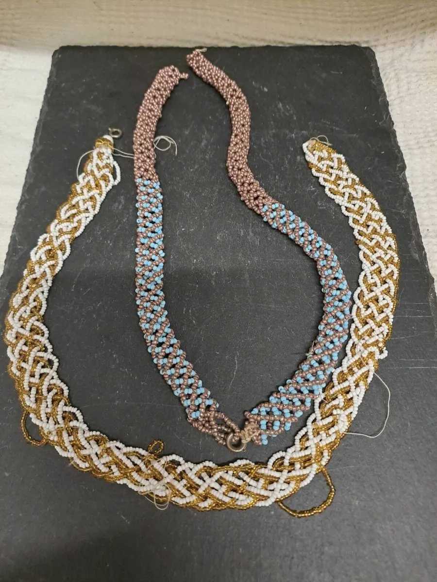 Vintage 1960s Handmade Beaded Necklaces - Image 1