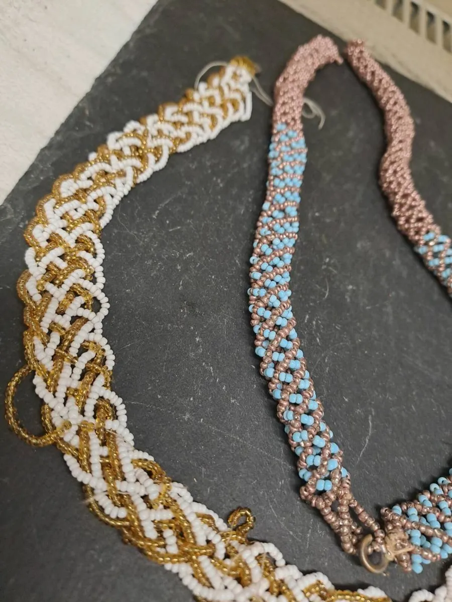 Vintage 1960s Handmade Beaded Necklaces - Image 2