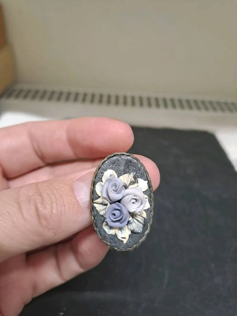 Vintage Floral Rose Brooch - Image 1