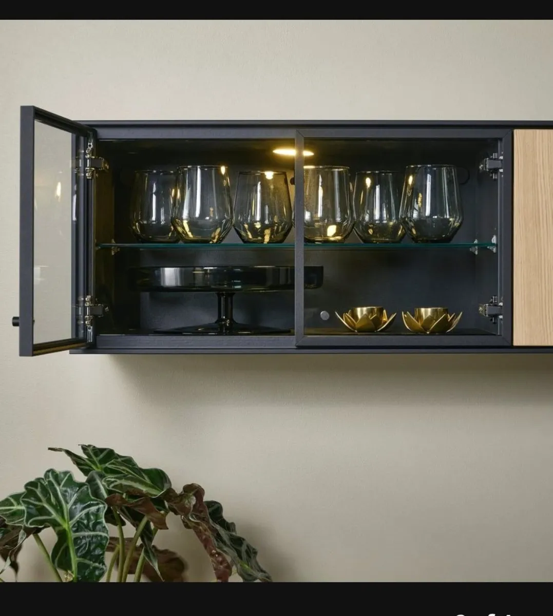 Wall shelf, black/oak veneer - Image 3