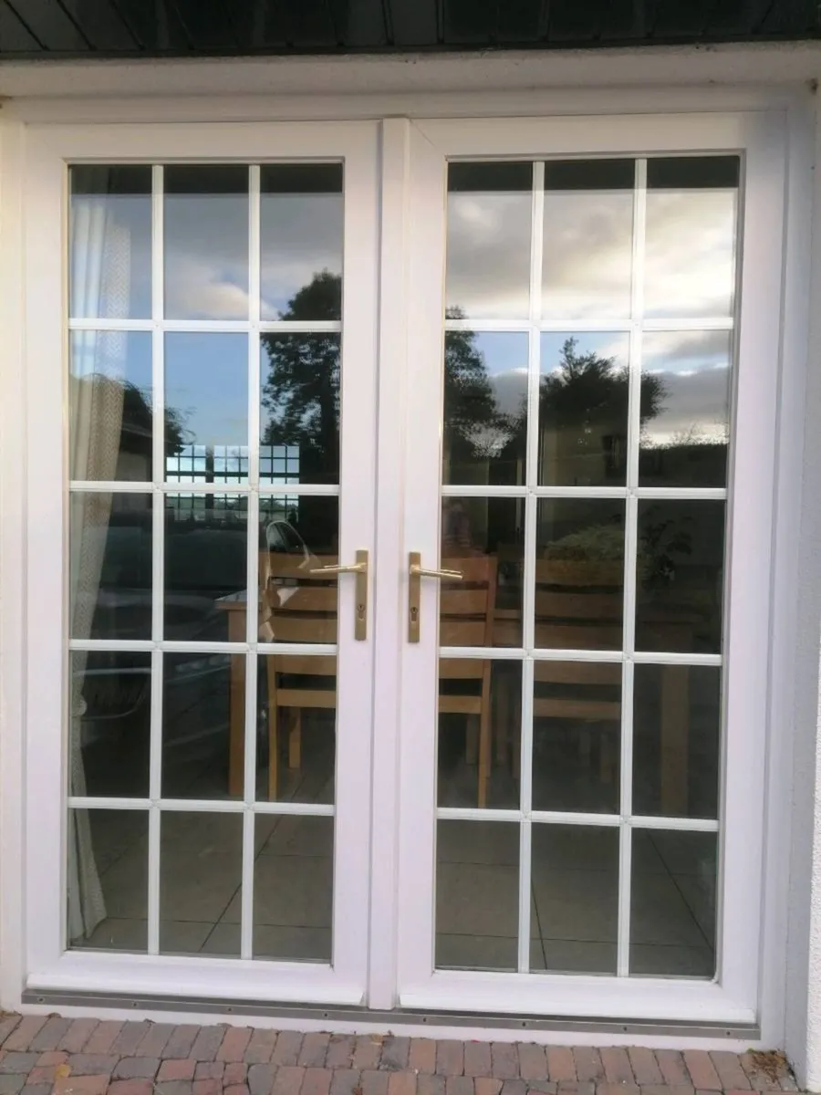 White Double-Glazed Georgian PVC Doors - Image 2