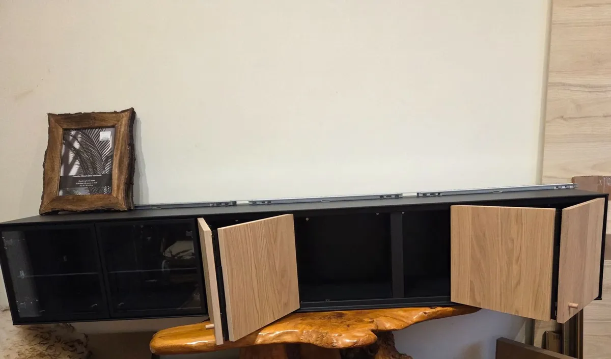 Wall shelf, black/oak veneer - Image 4