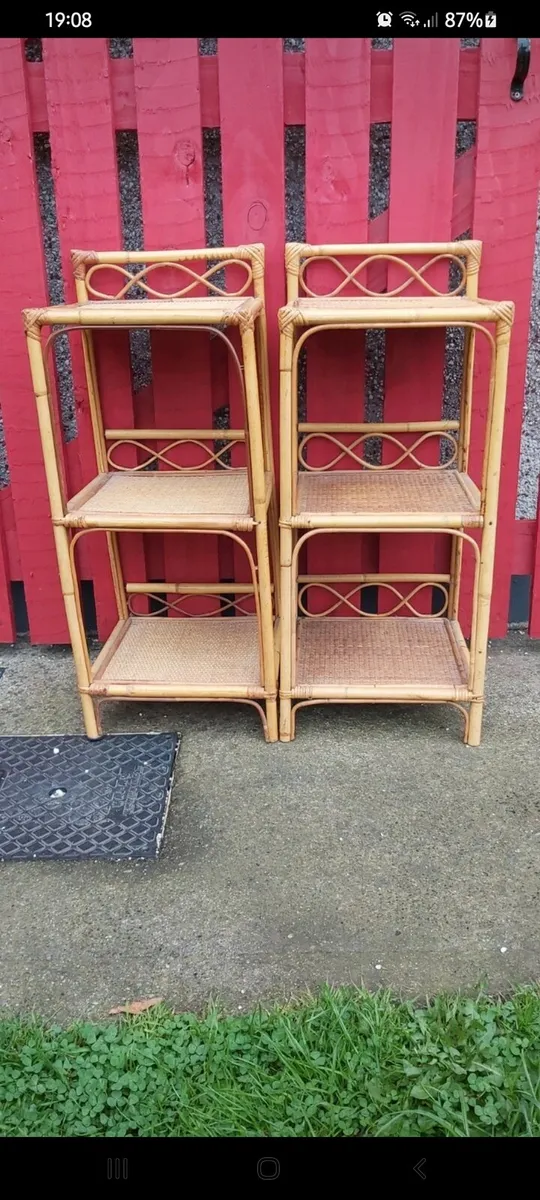 Vintage Bamboo Bedside Tables 1970s - Image 1
