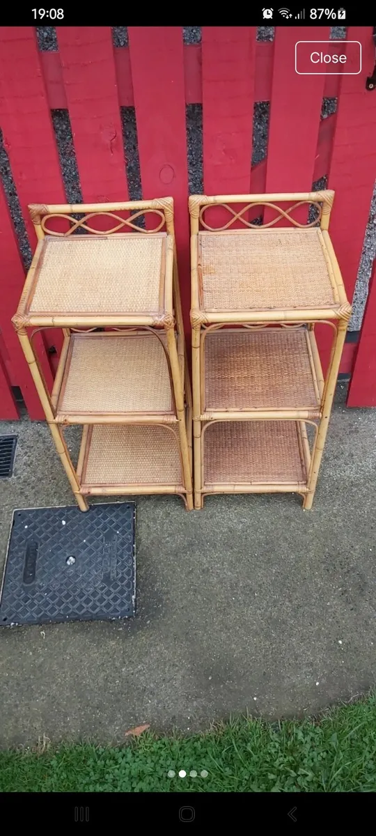 Vintage Bamboo Bedside Tables 1970s - Image 2