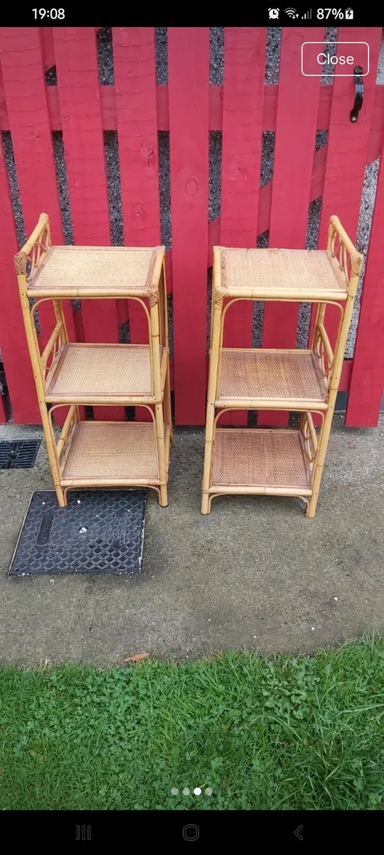 Vintage Bamboo Bedside Tables 1970s - Image 3