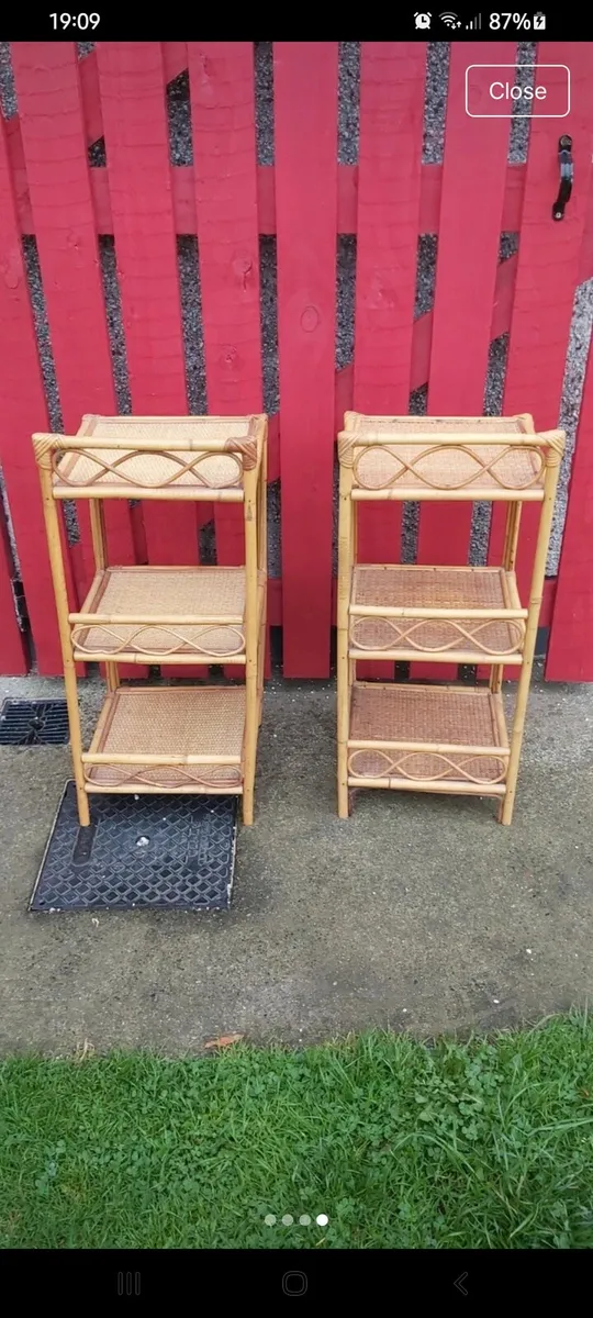 Vintage Bamboo Bedside Tables 1970s - Image 4