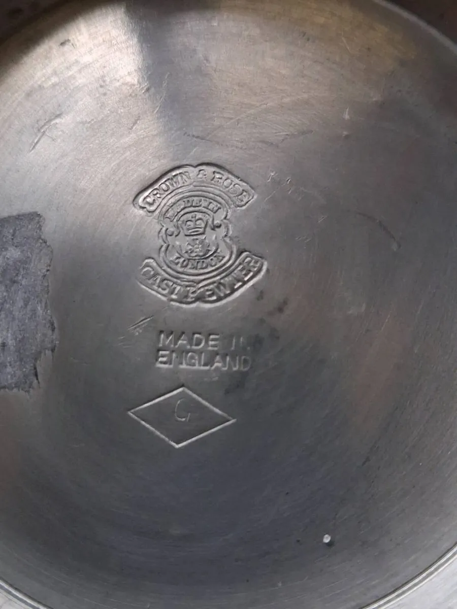 Vintage heavy pewter tankard - Image 2