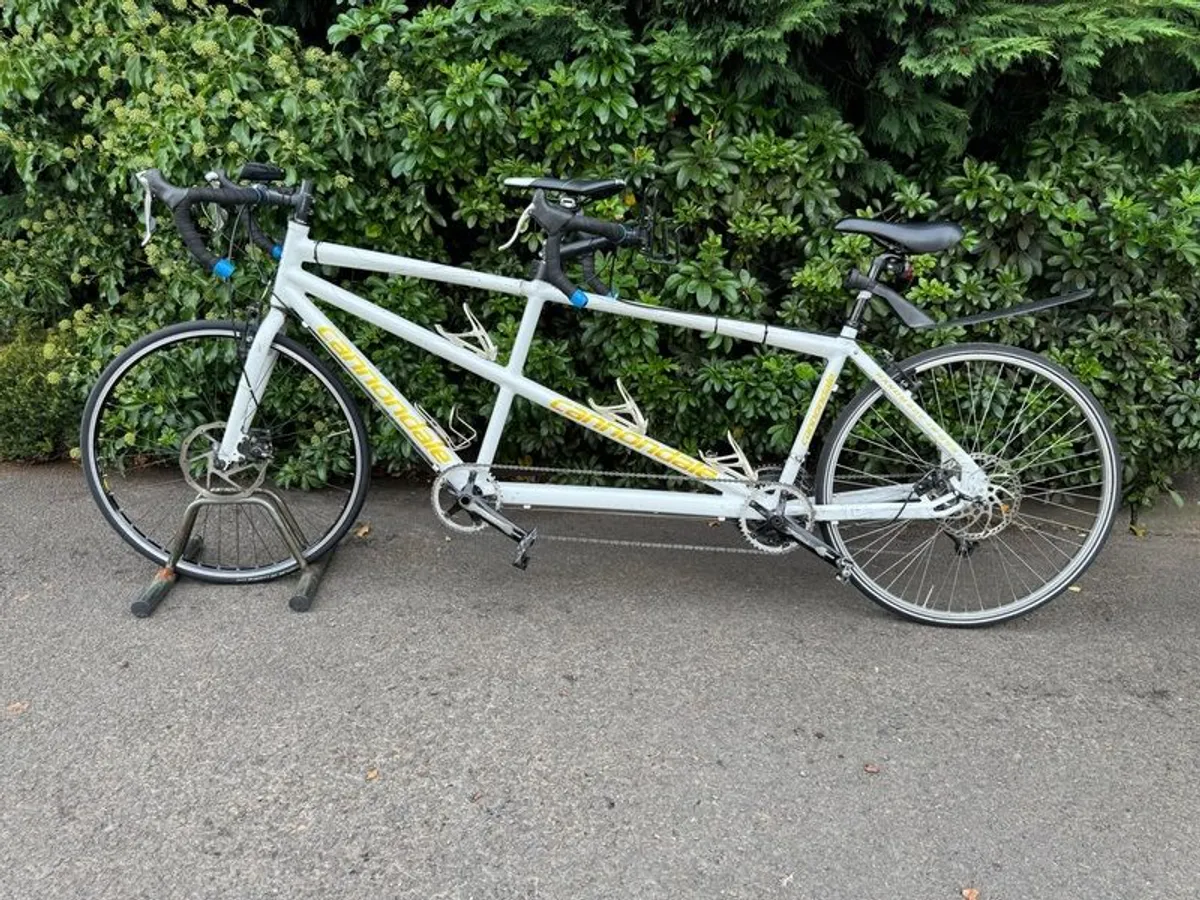 Cannondale USA Aluminium White Tandem Road Bike - Image 1