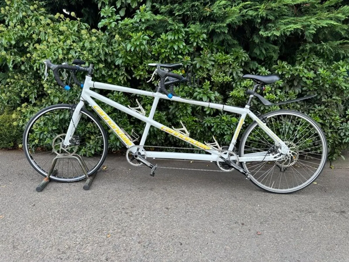 Cannondale USA Aluminium White Tandem Road Bike - Image 3