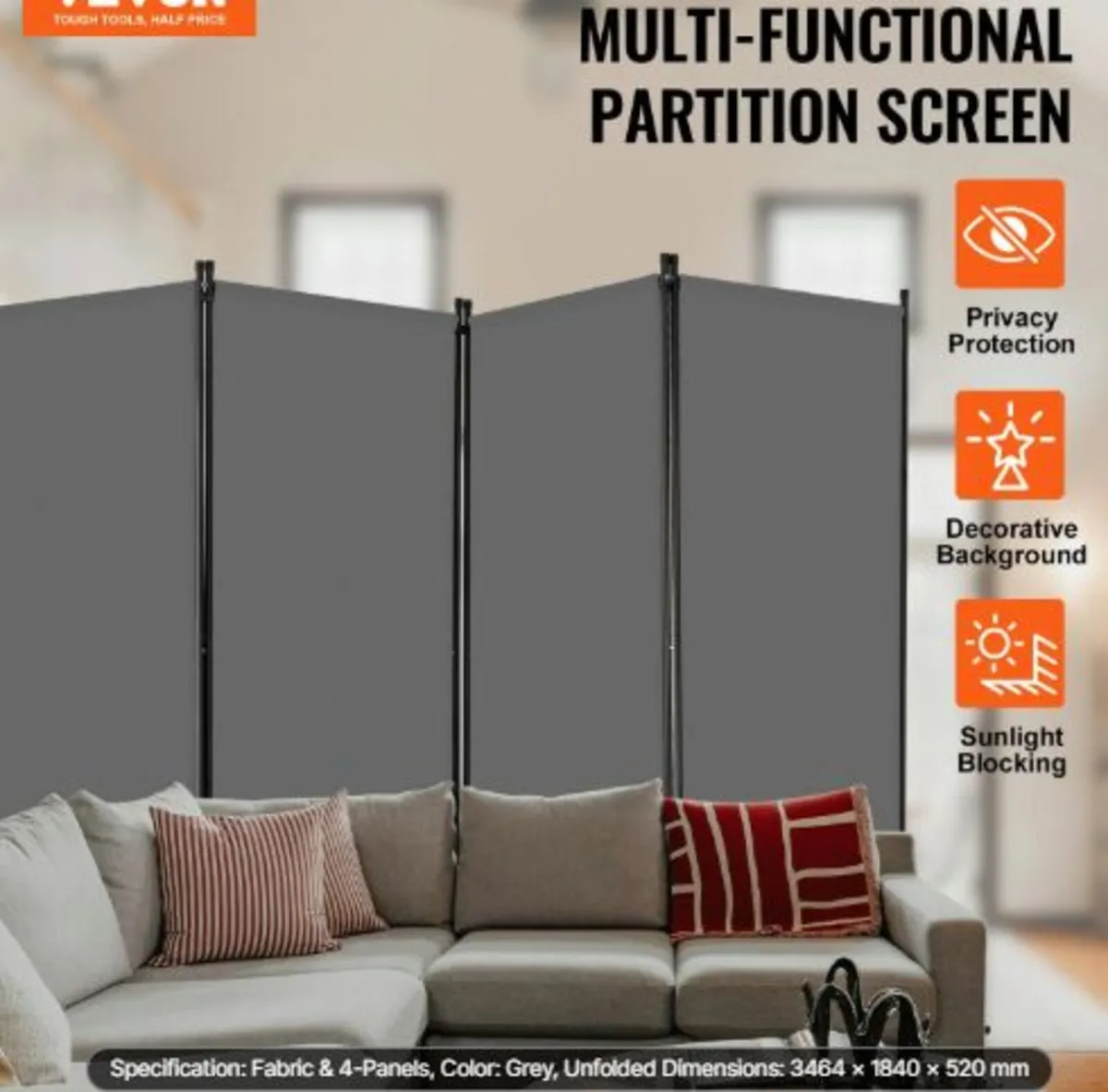 Room Divider,4Panels Room Divider,Folding Privacy - Image 2