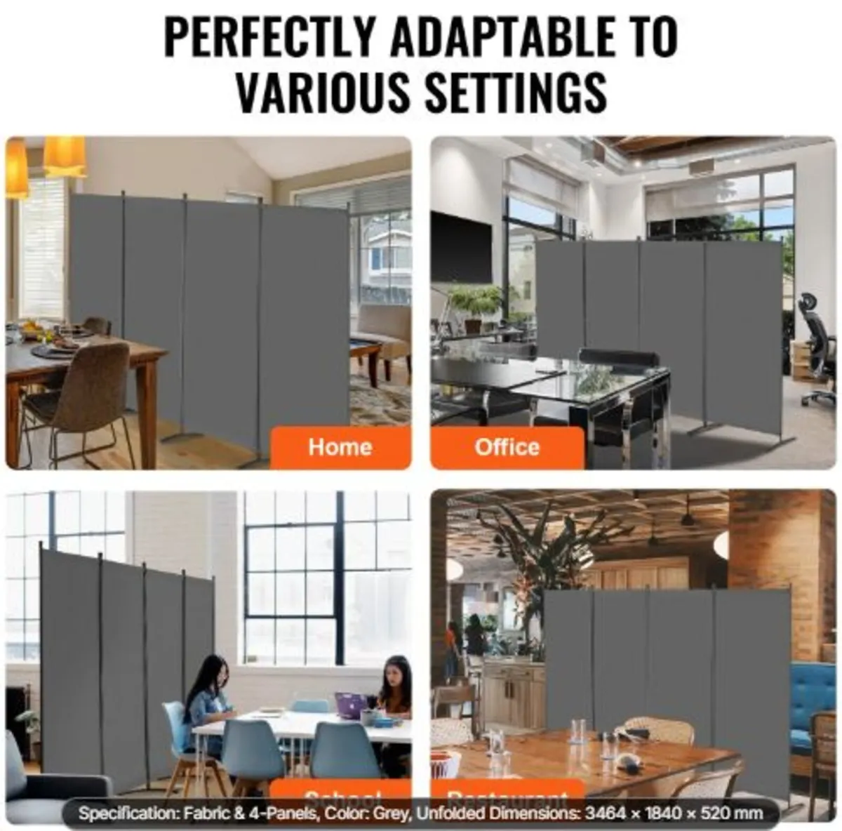 Room Divider,4Panels Room Divider,Folding Privacy - Image 4