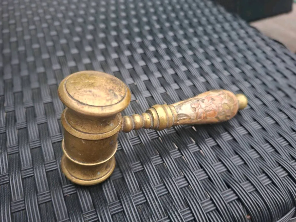 Vintage Solid Brass Judge's/Auctioneer's Gavel - Image 2