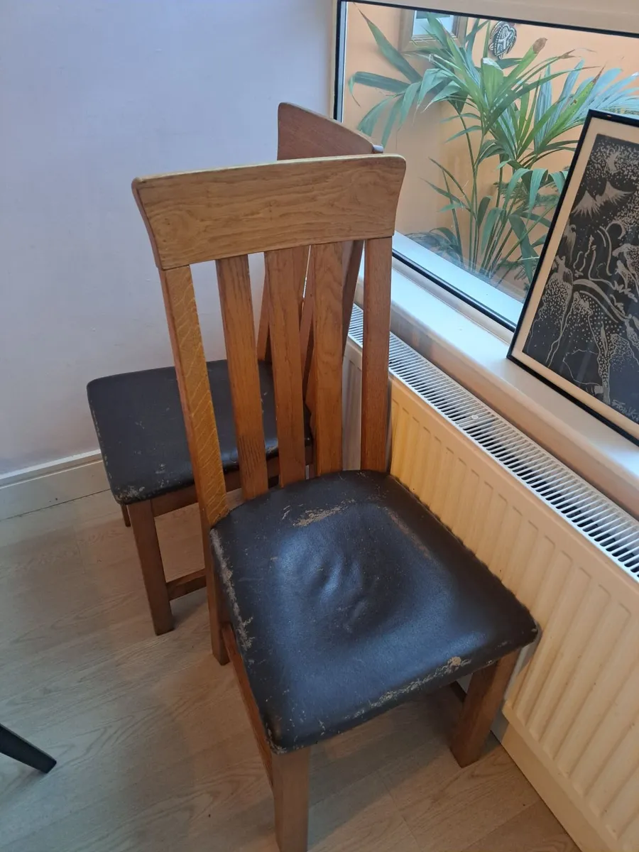 Solid wood dining table and four chairs