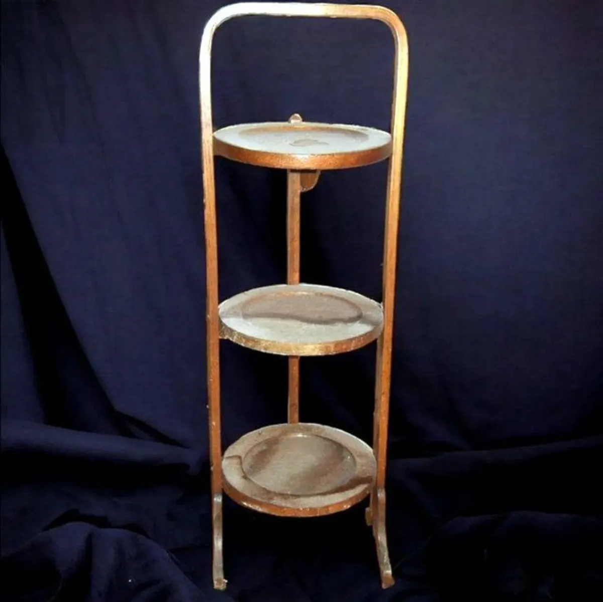 Vintage Wooden 3-Tier Folding Cake Stand - Image 2