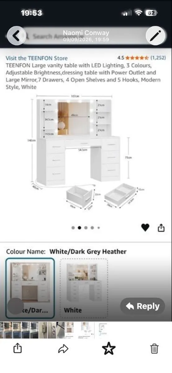 Large vanity / dressing table - Image 2