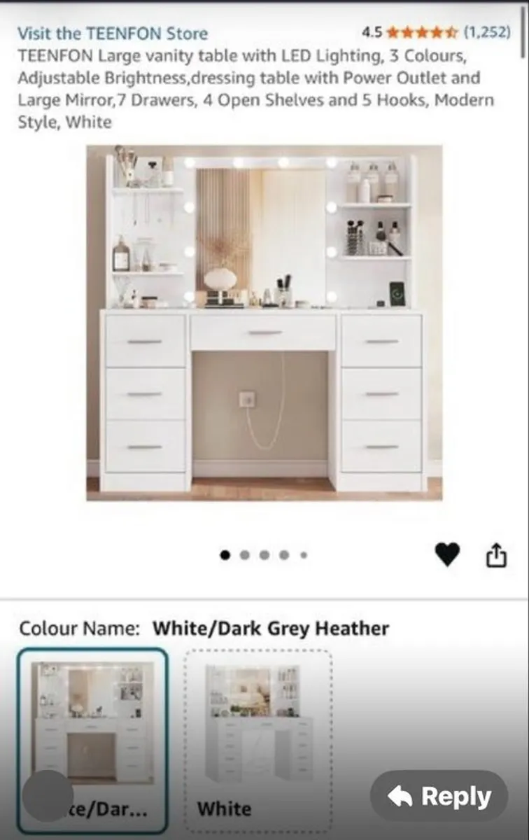 Large vanity / dressing table - Image 3
