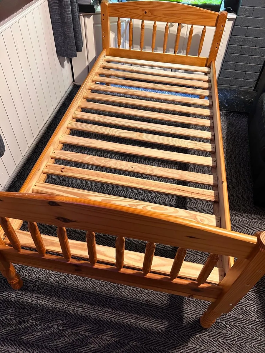 2 x Matching Solid Single Wooden Beds -Can Deliver - Image 1