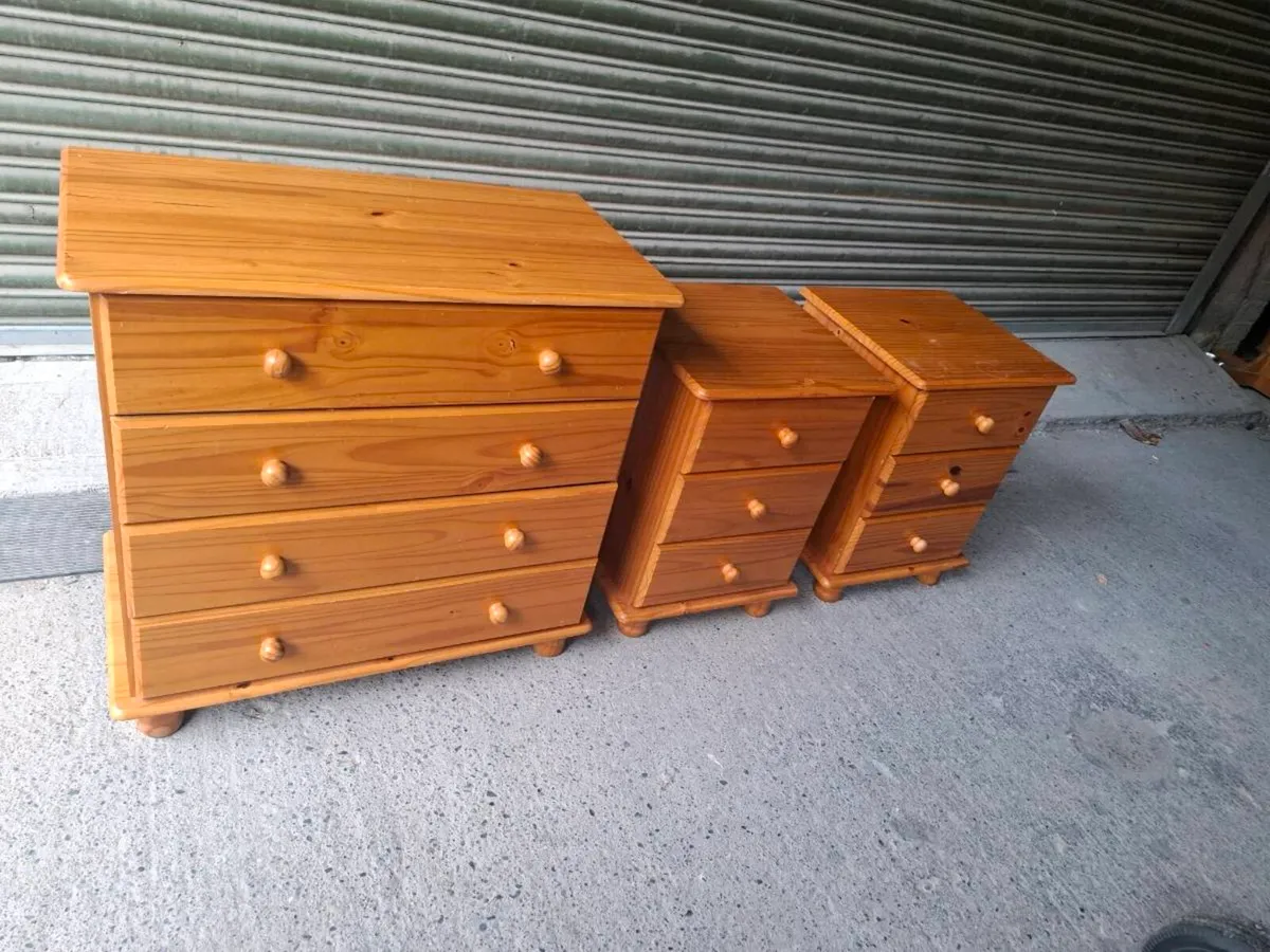 Pine Chest of Drawers + 2 Lockers (DELIVERY) - Image 2