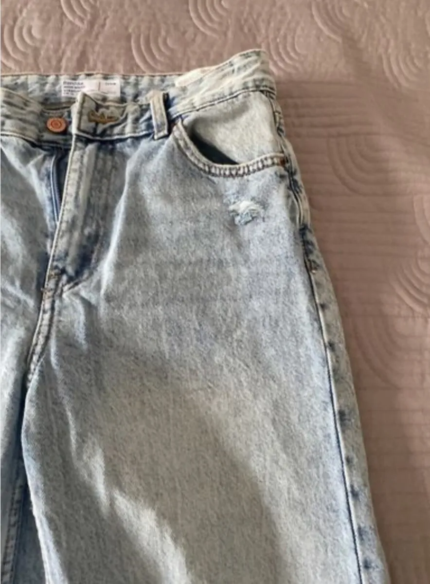 Bershka Jeans High Waist Straight Size 6 UK - Image 4