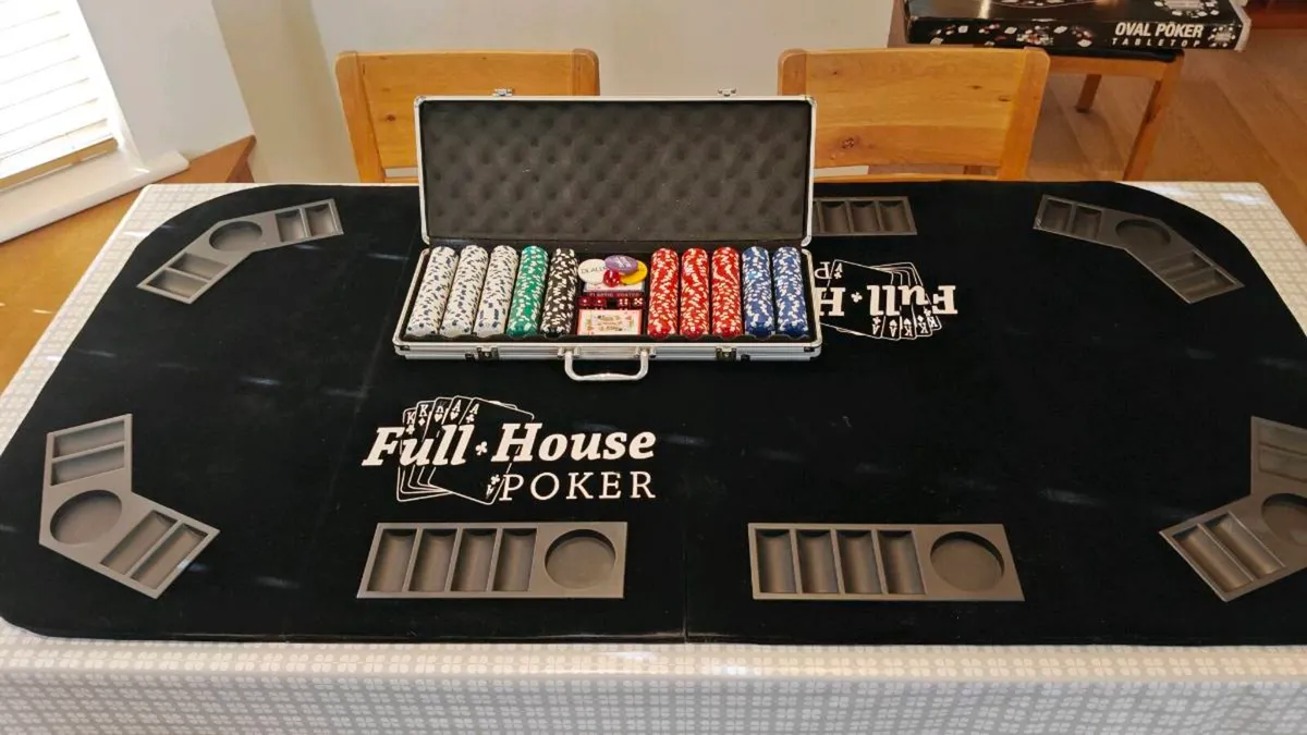 Poker Table Top & Weighted Chip Set - Image 1