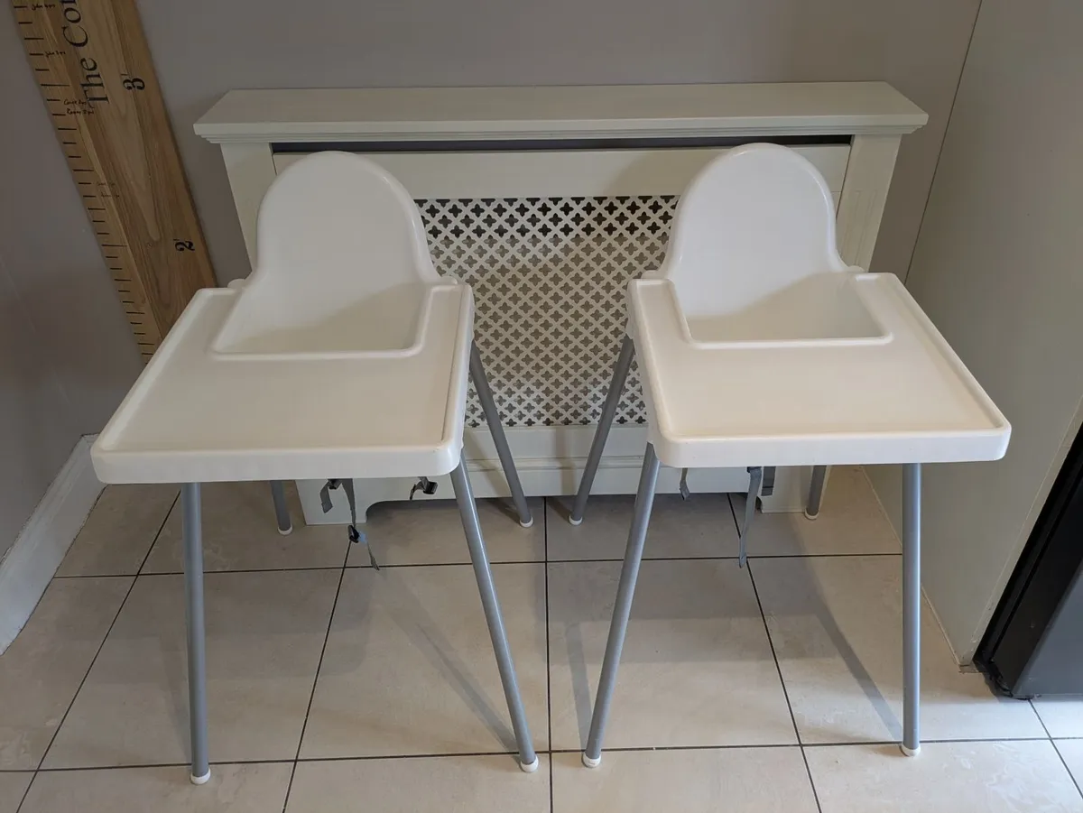 2 High Chairs (IKEA) with Supporting Cushion - Image 3