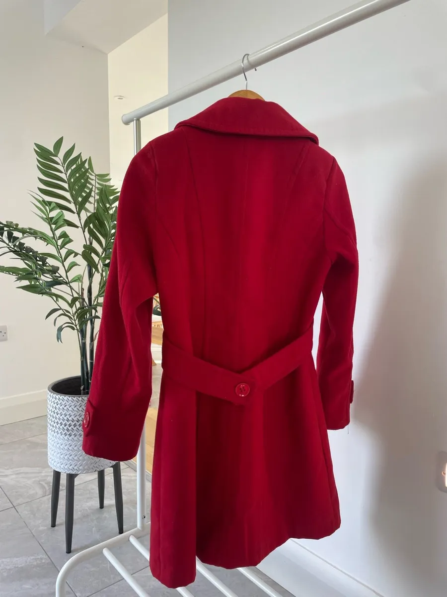 Red Single Breasted Coat - Image 2