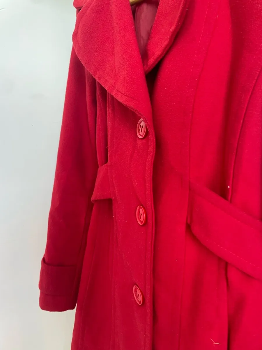 Red Single Breasted Coat - Image 3