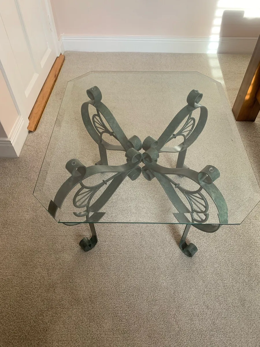 Glass top coffee table