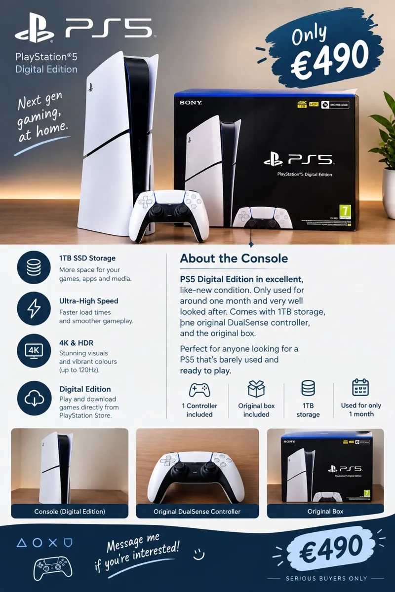 PlayStation 5 Digital Edition – 1TB - Image 1